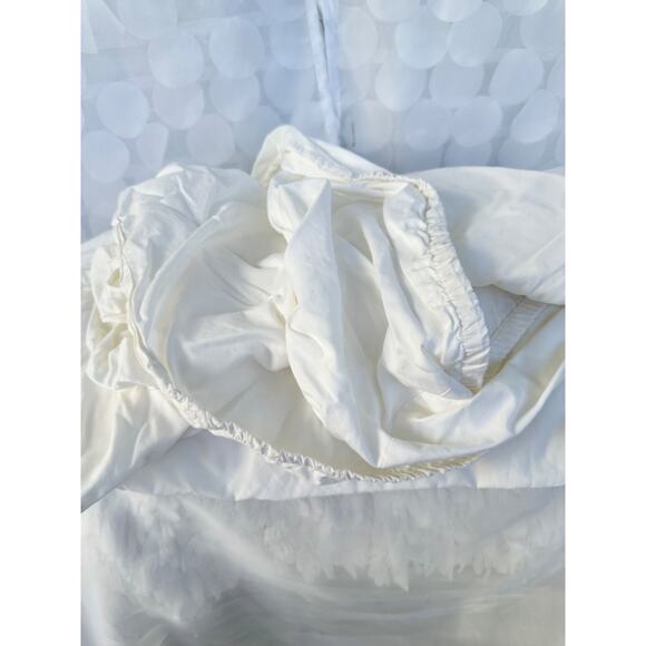Schweitzer Linens KING Egyptian Cotton Ivory Sheets HAND EMBROIDERY ITALY 3 sham - Picture 11 of 12